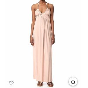 Misa Los Angeles Anya Nude Champagne Maxi Dress